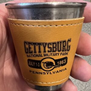 Gettysburg Leather Wrapped Shot Glass