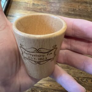 Gettysburg 1863 Wooden Shot Glass