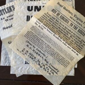 Civil War Document Set - Southern Edition Large Parchment replicas