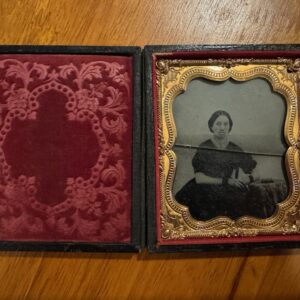 Vintage - Young Lady next to table