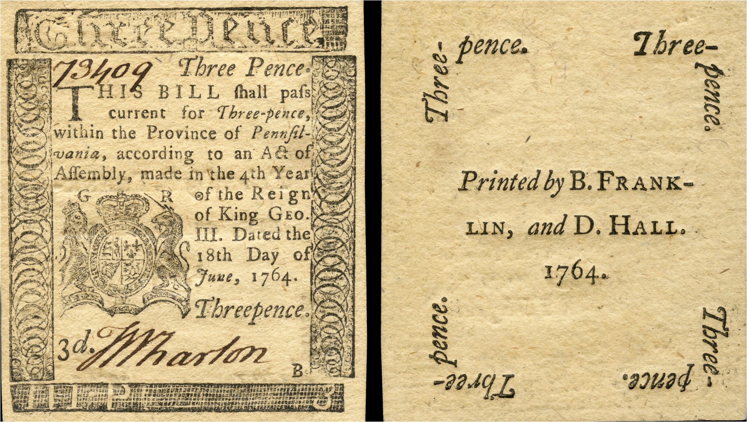 Franklin’s Three‑Pence of 1764