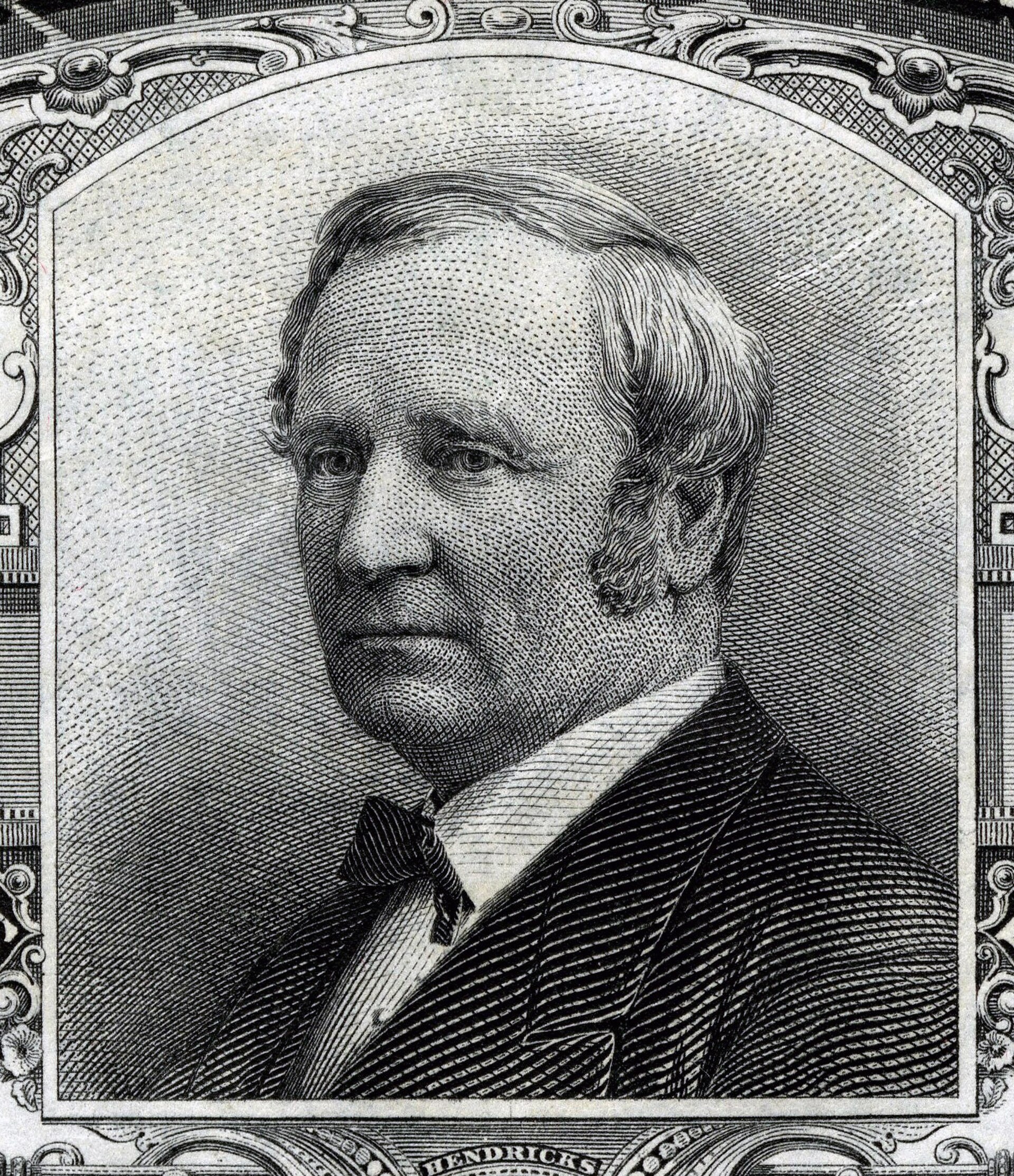 The Banknote Portrait of Thomas Hendricks