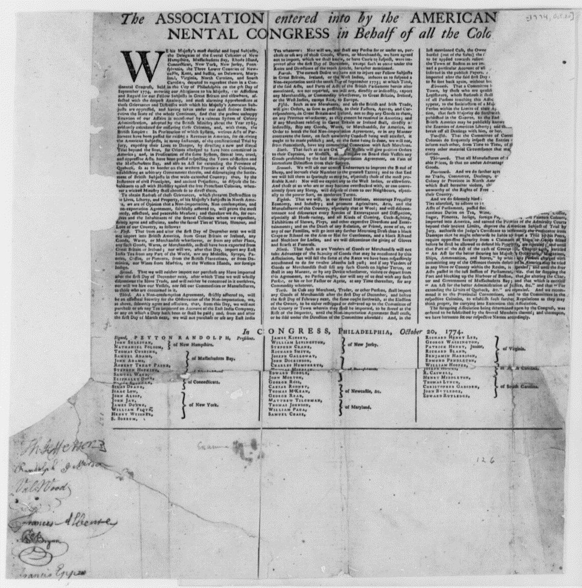 The Continental Association — The Economic Bond of Resistance